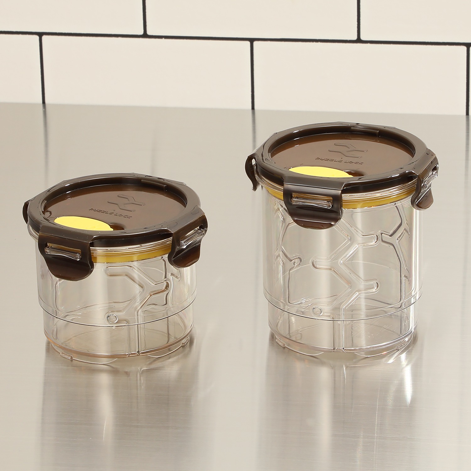 高さ調節ができる！ 積み重ねてロックも可能 保存容器 パズルロック