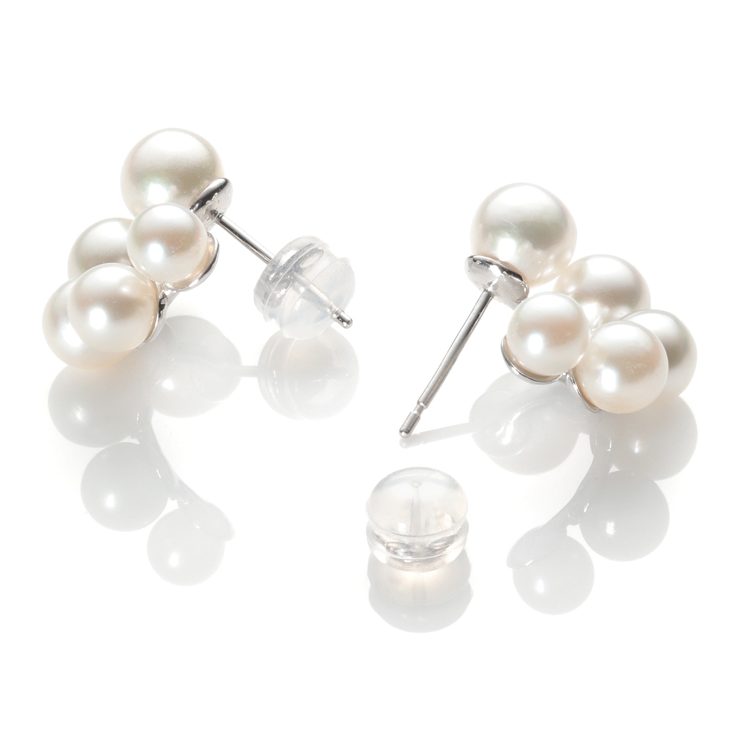 パール　ユリマ ハロン湾産 無調色アコヤパール カーブライン イヤリング／ピアス