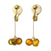 久慈琥珀 １０Ｋ アンバー しゃらしゃら ピアス／イヤリング