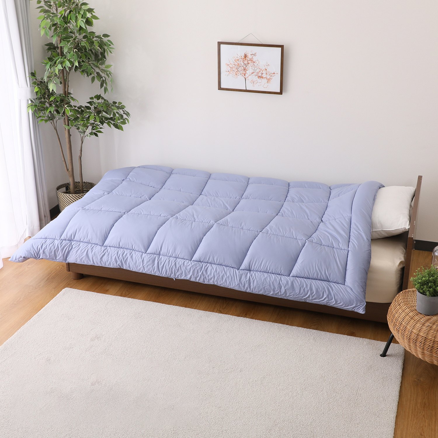 ＜ダブル＞ 西川 防ダニ＆抗菌生地 ２層構造でふっくら暖か！ ダブルドーム 掛けふとん 