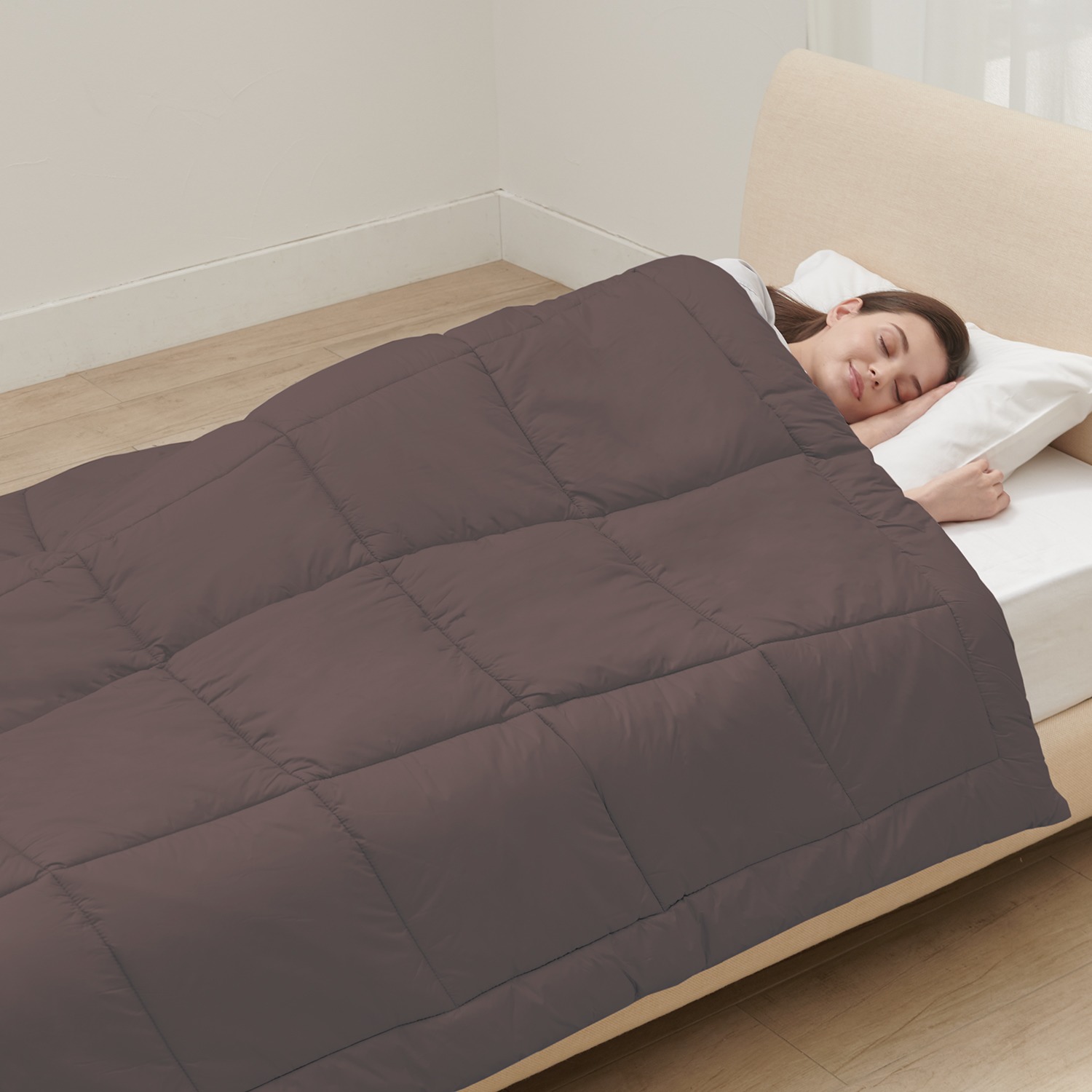 ＜ダブル＞ 西川 防ダニ＆抗菌生地 ２層構造でふっくら暖か！ ダブルドーム 掛けふとん 