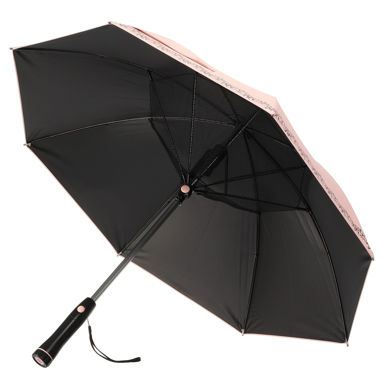遮光１級 扇風機日傘 “パラファン” ＜ピンク＞