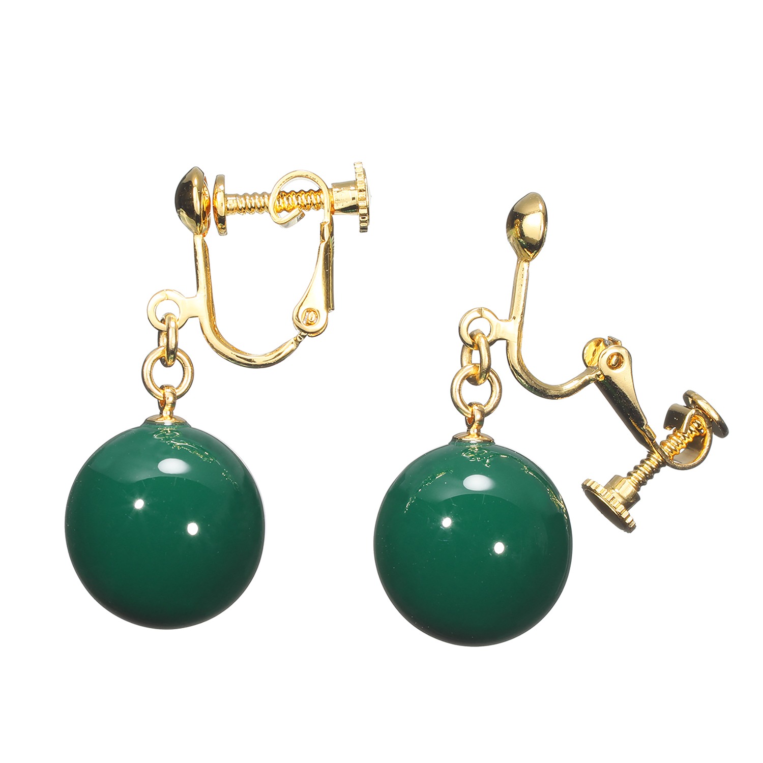 坂本これくしょん イヤリング／ピアス “糖蜜珠” ＜深緑色＞