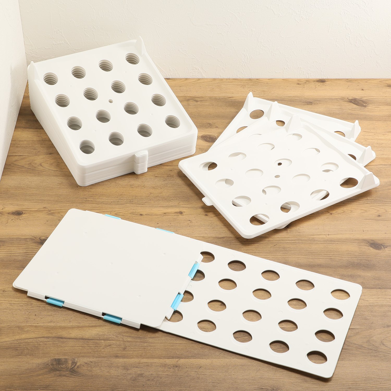 ＜薄手用＞ リビングマジック 誰でも簡単きれい！ パタパタ重ねる 収納トレーセット 