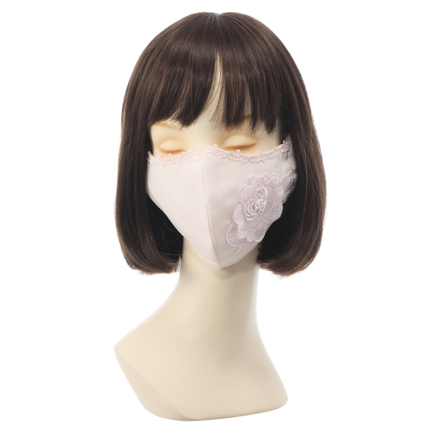 ラ　ルイス 抗菌防臭ガーゼ使用 刺しゅうシルクマスク