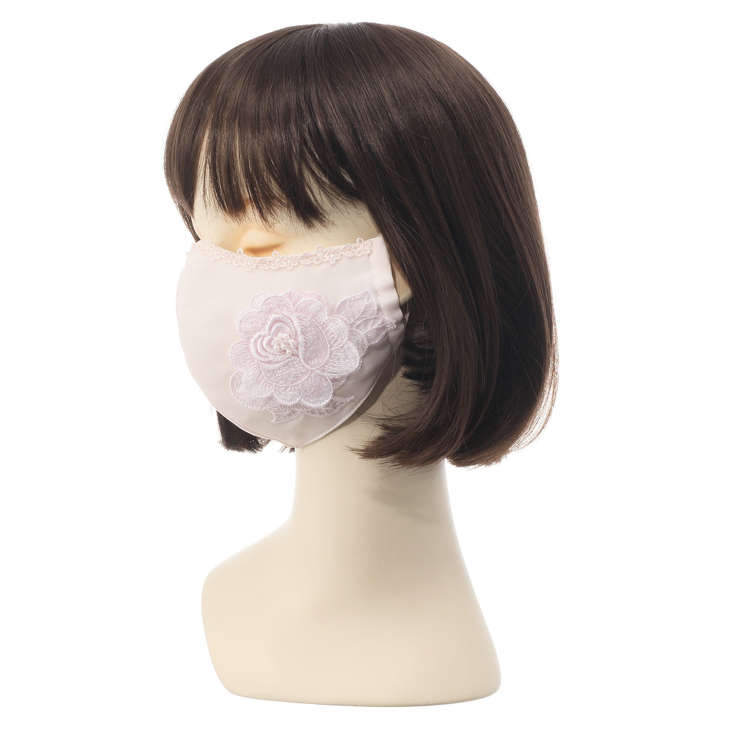 ラ　ルイス 抗菌防臭ガーゼ使用 刺しゅうシルクマスク