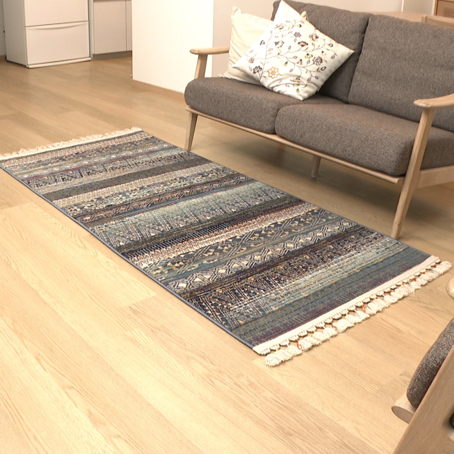 ＜長方形Ｓ＞ イケヒコ トルコ製 キリム調カーペット “ケール” 