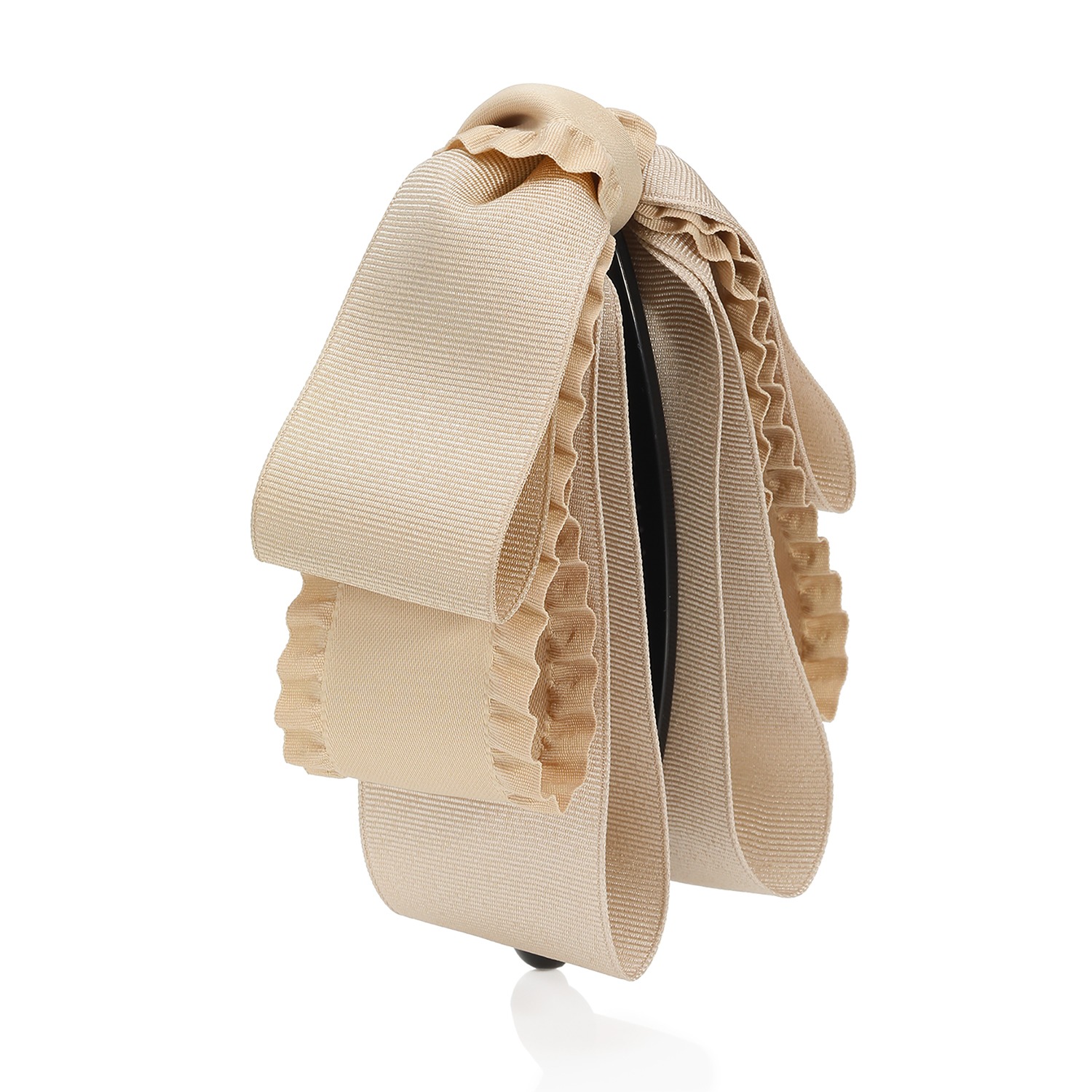 グログランリボン＆サテン カーブバナナクリップ