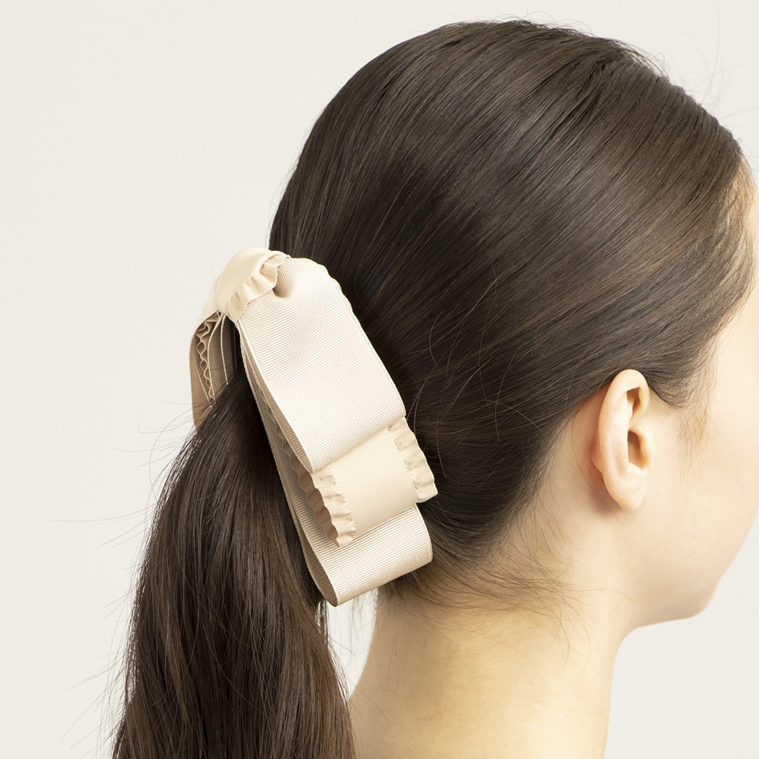 グログランリボン＆サテン カーブバナナクリップ