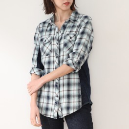 ダジュール チェック柄 シャツブラウス
