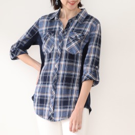 ダジュール チェック柄 シャツブラウス
