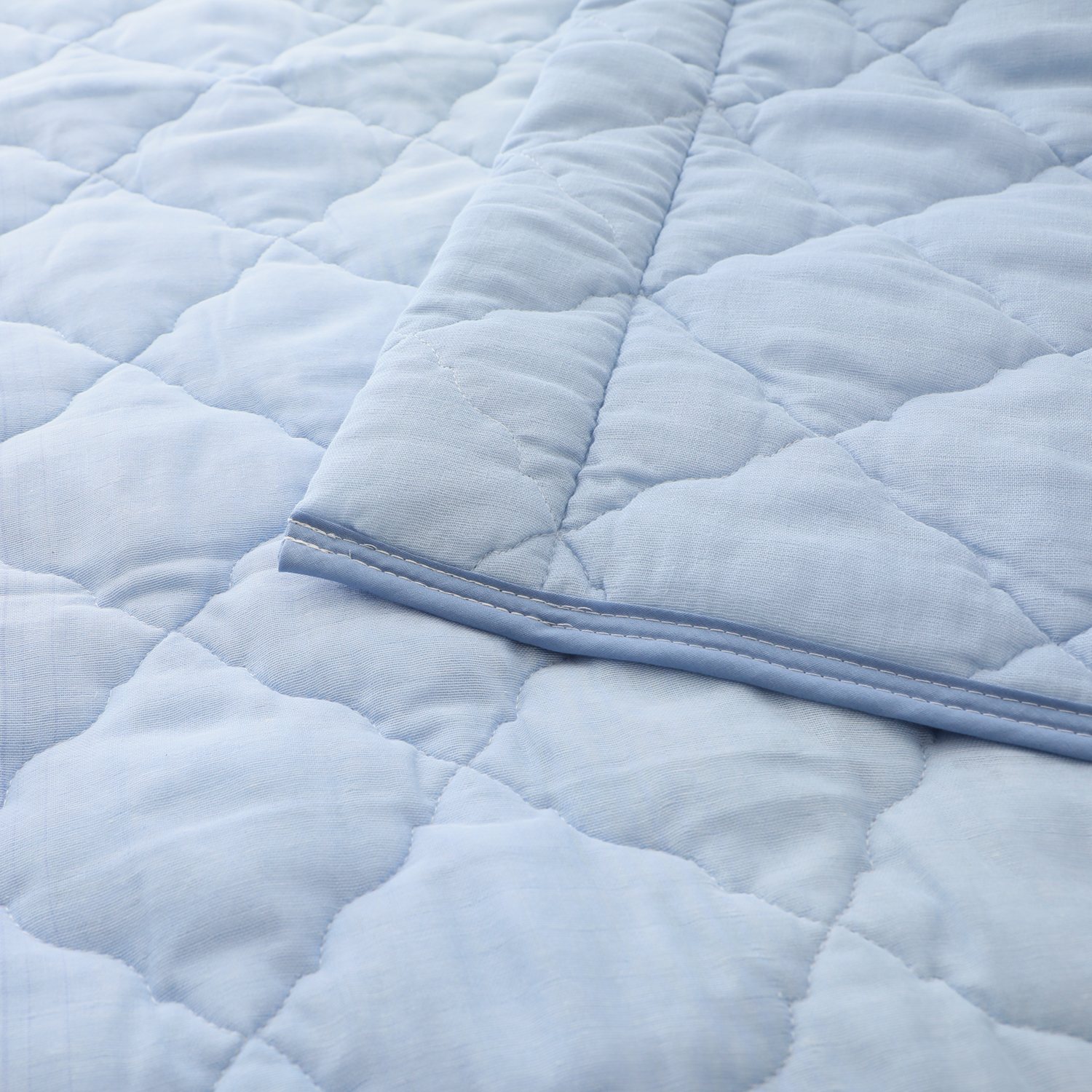 ＜ダブル＞西川 抗菌＆洗える 柔らかコットン２重ガーゼ グラデーション織柄 キルトケット