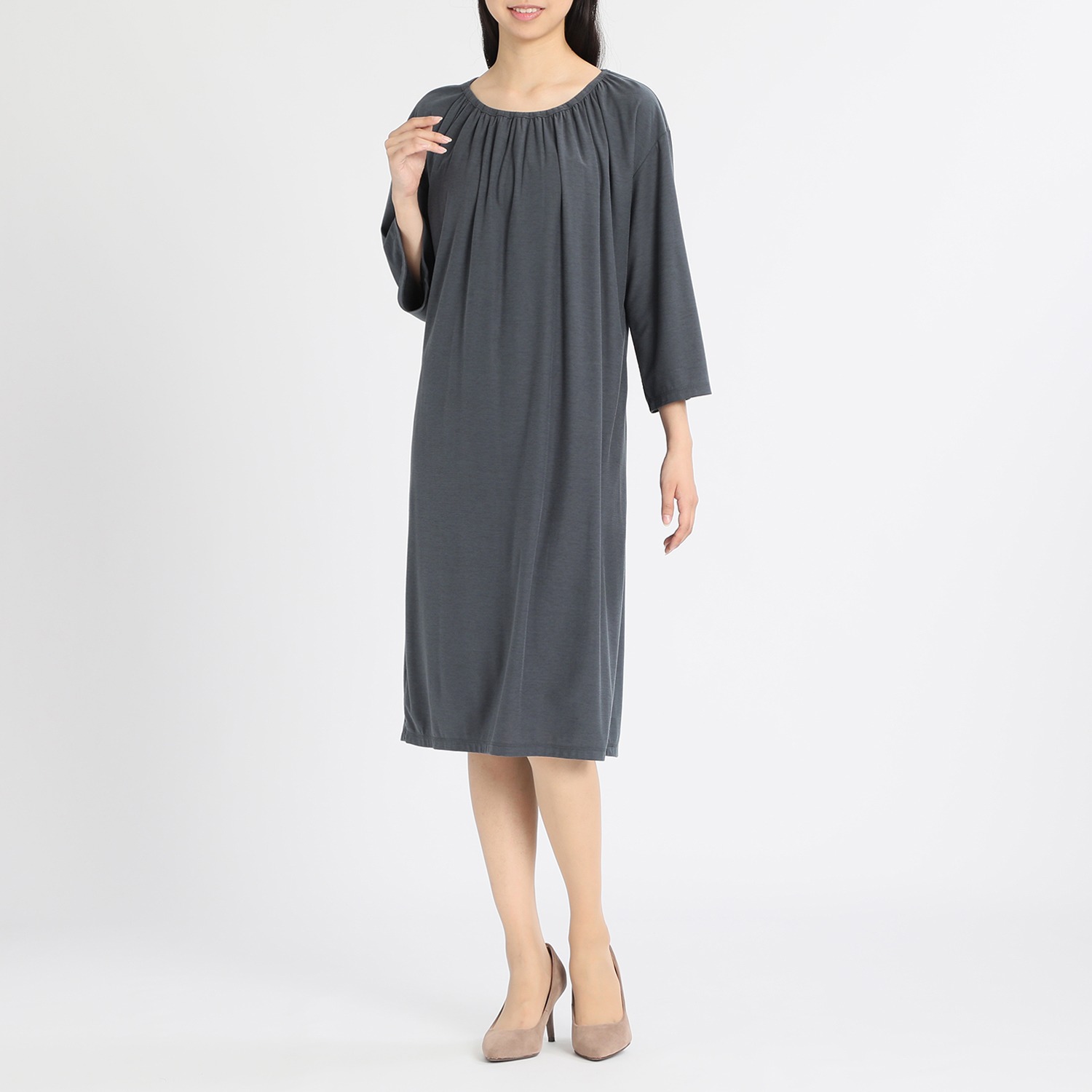 エイガールズ リバーシブル天竺 七分袖ワンピース ファッション ワンピース ドレス その他 通販 テレビショッピングのショップチャンネル