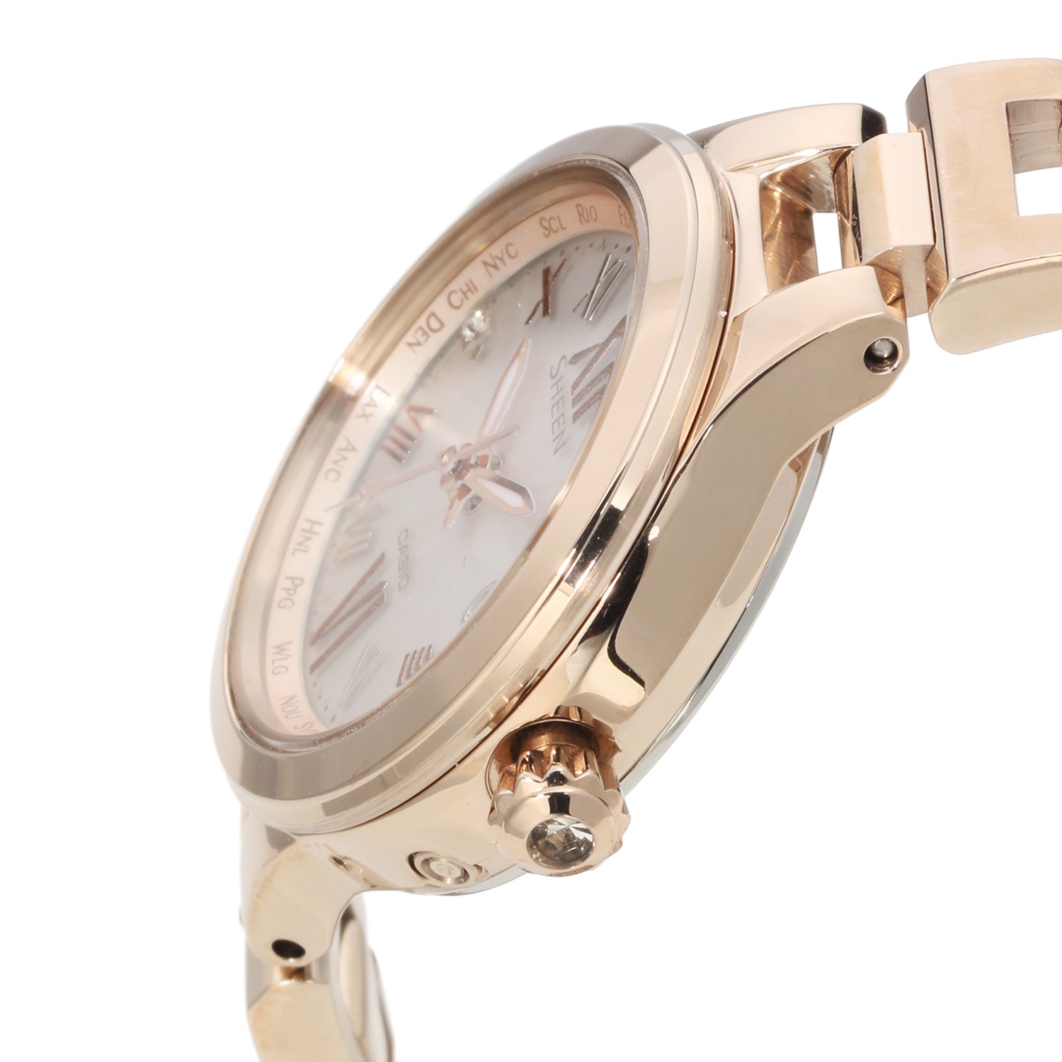 ＜ステンレスバンド＞カシオ レディース 電波ソーラー腕時計 “ＳＨＥＥＮ（シーン）”