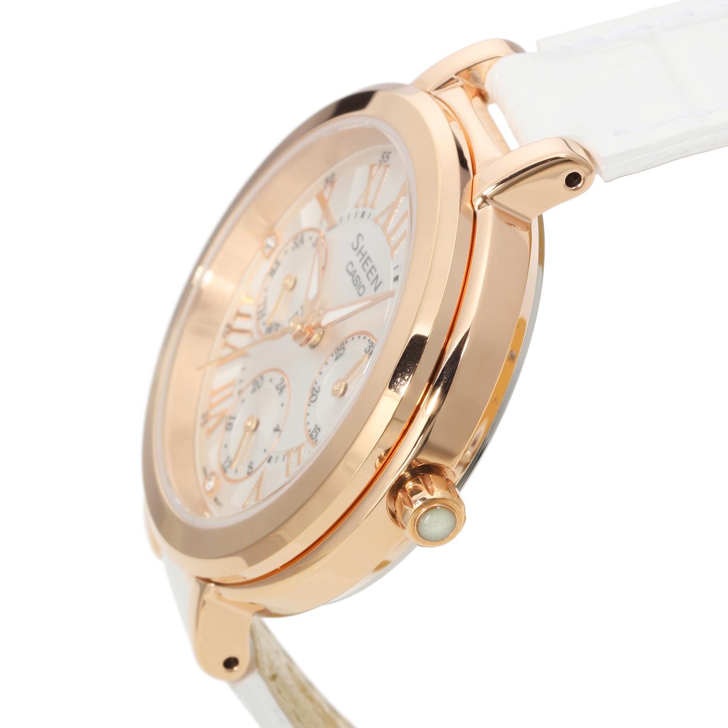 ＜ホワイトレザー＞カシオ レディース腕時計 “ＳＨＥＥＮ（シーン）”