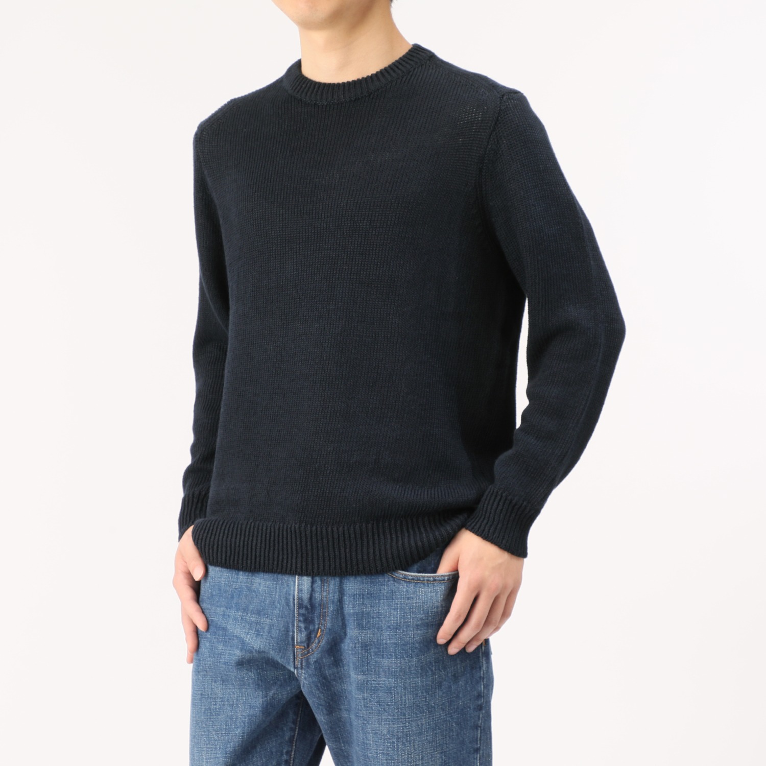 メンズ スピンブルー フレンチリネン ざっくりニット プルオーバー ファッション ニット 長袖 スピンブルー 通販 テレビショッピングのショップチャンネル