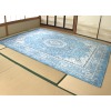 ＜２２５×３２０ｃｍ＞シルクタッチ 洗える 爽やかカーペット ブルーハーモニー 