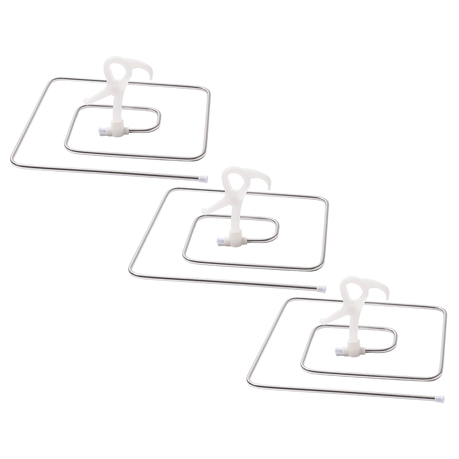 ウチモア シーツやバスタオルを 省スペースで干せる！ スリム回転式 くるくるハンガー ３個セット