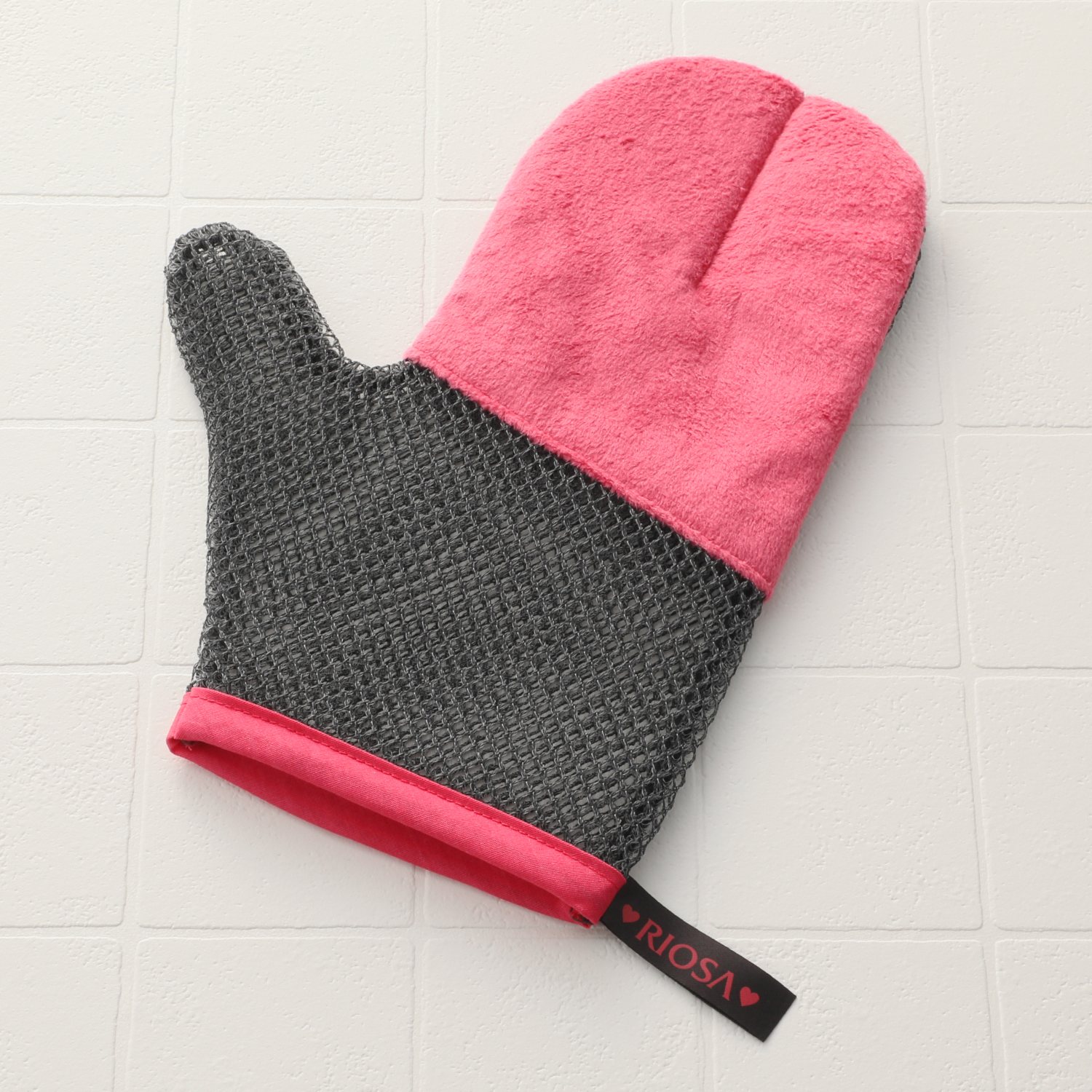 リオッサ ボディーもフェイスも 全身つるつる！ 肌磨きミトン＆フェイスタオルセット