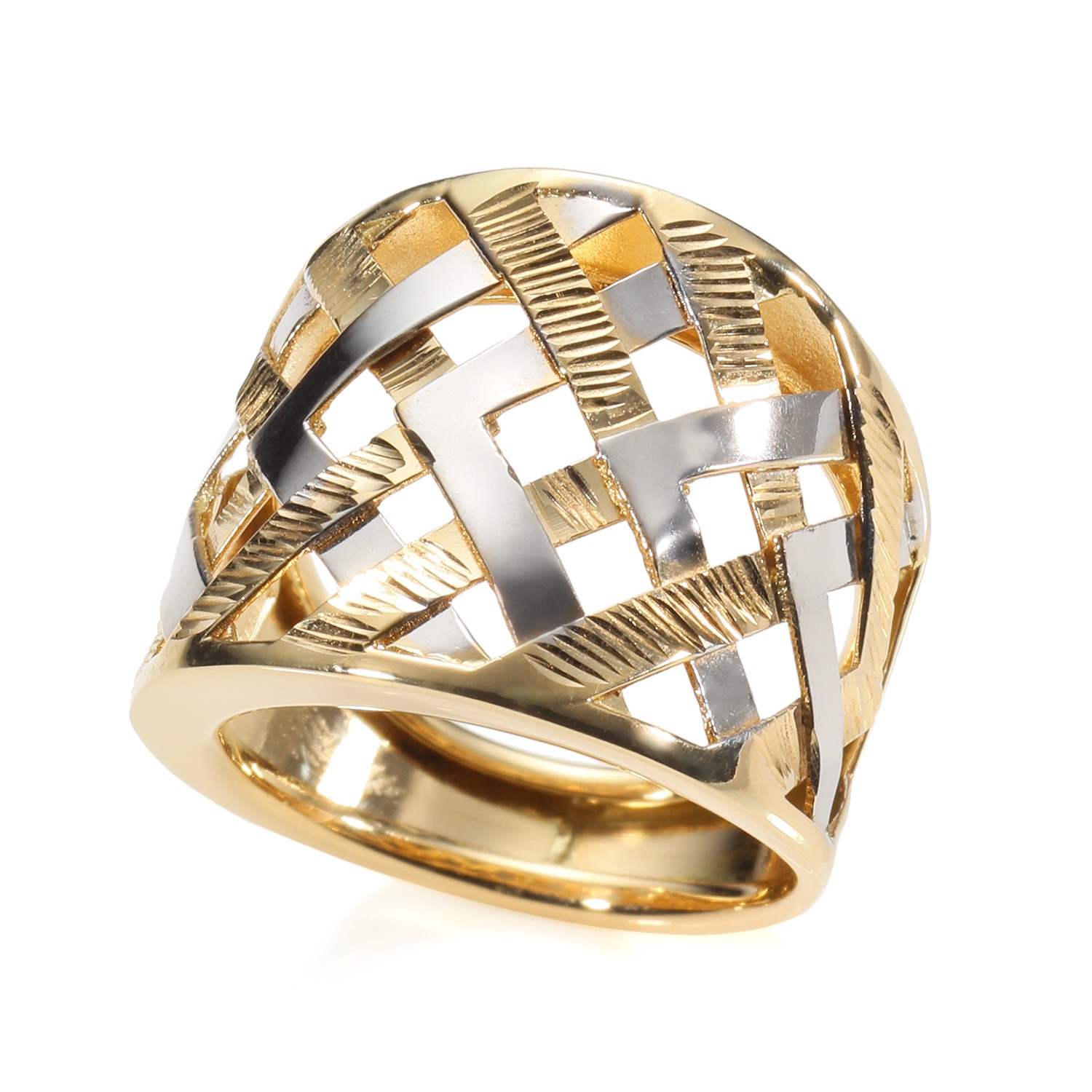 ミオ イターリア １８ｋツートーン 編み込みデザイン リング ジュエリー リング １８ｋ ミオイターリア 通販 テレビショッピングのショップチャンネル