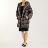 ミンクフード付コート