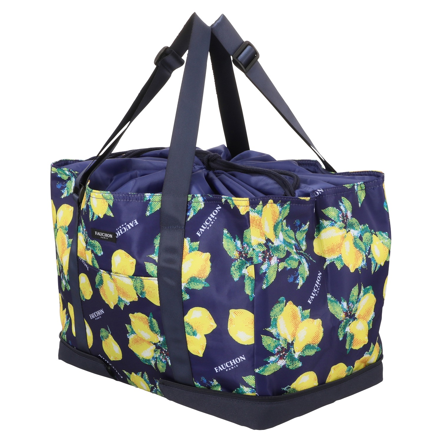 フォション プリント柄 ポケッタブル 保冷レジかご対応バッグ