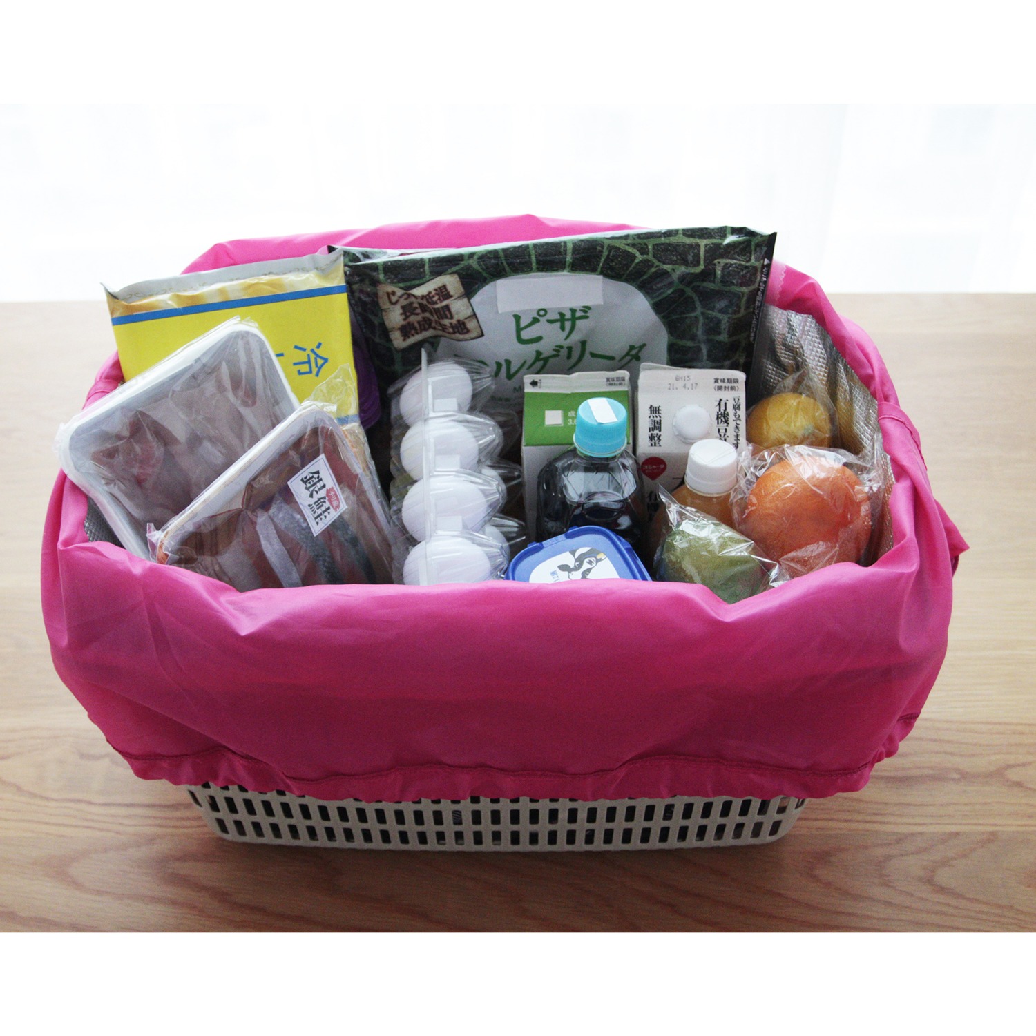 フォション プリント柄 ポケッタブル 保冷レジかご対応バッグ