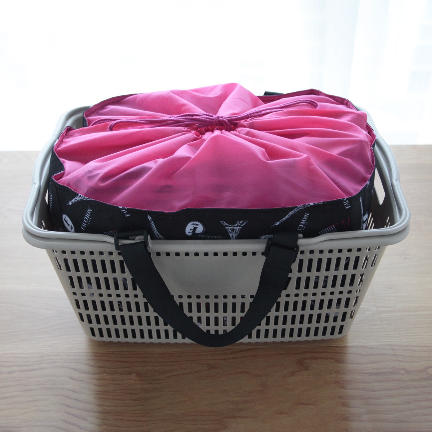 フォション プリント柄 ポケッタブル 保冷レジかご対応バッグ