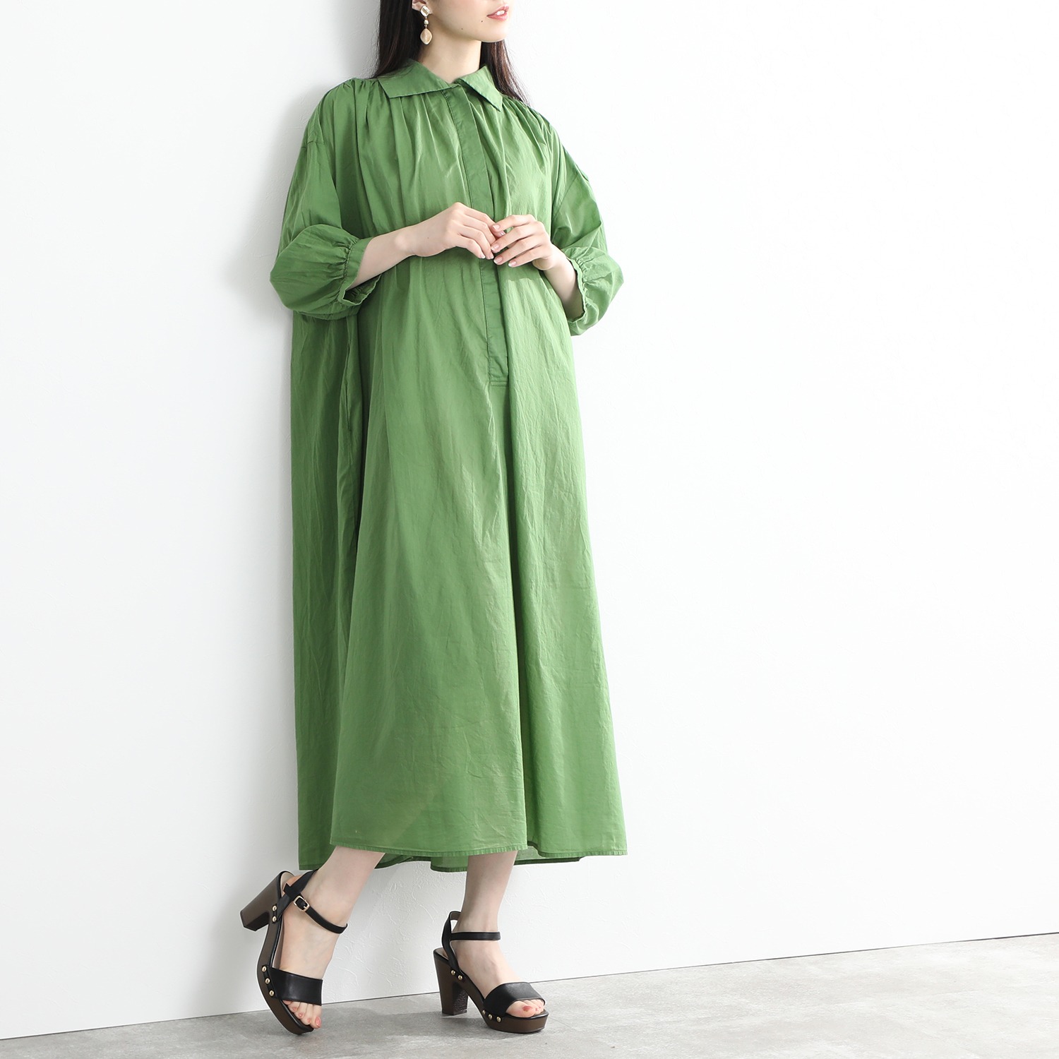 フレア ブラックレーベル 草木染め ワンピース ファッション ワンピース ドレス ロング マキシ フレア ブラックレーベル 通販 テレビショッピングのショップチャンネル