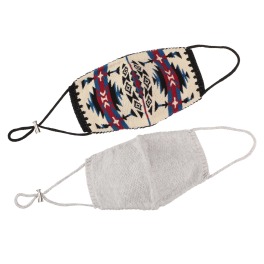 ベルポニー キリム柄＆無地 ファッションマスク ２枚セット