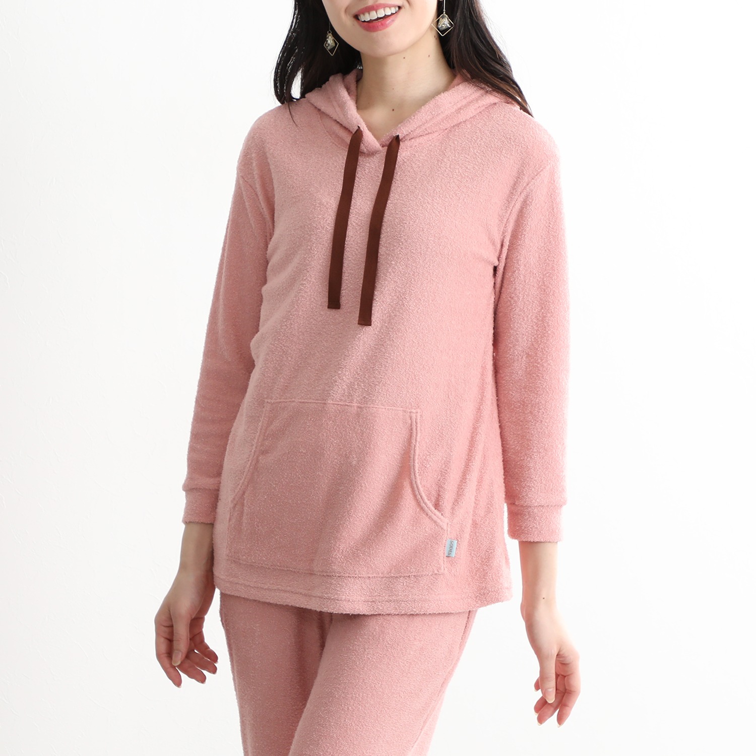 ソデス オールシーズン対応！ 両面ニットパイル フード付 長袖プルオーバー