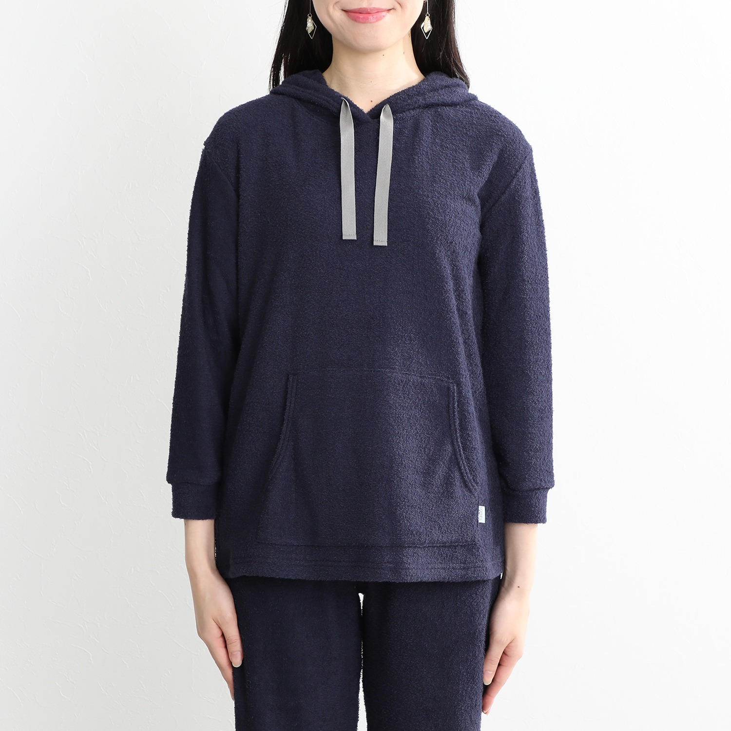 ソデス オールシーズン対応！ 両面ニットパイル フード付 長袖プルオーバー