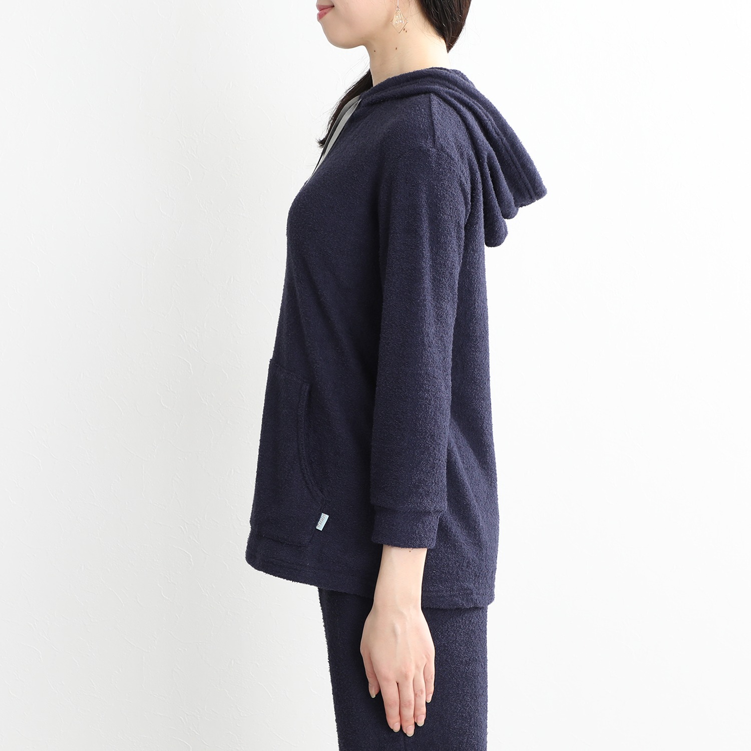 ソデス オールシーズン対応！ 両面ニットパイル フード付 長袖プルオーバー