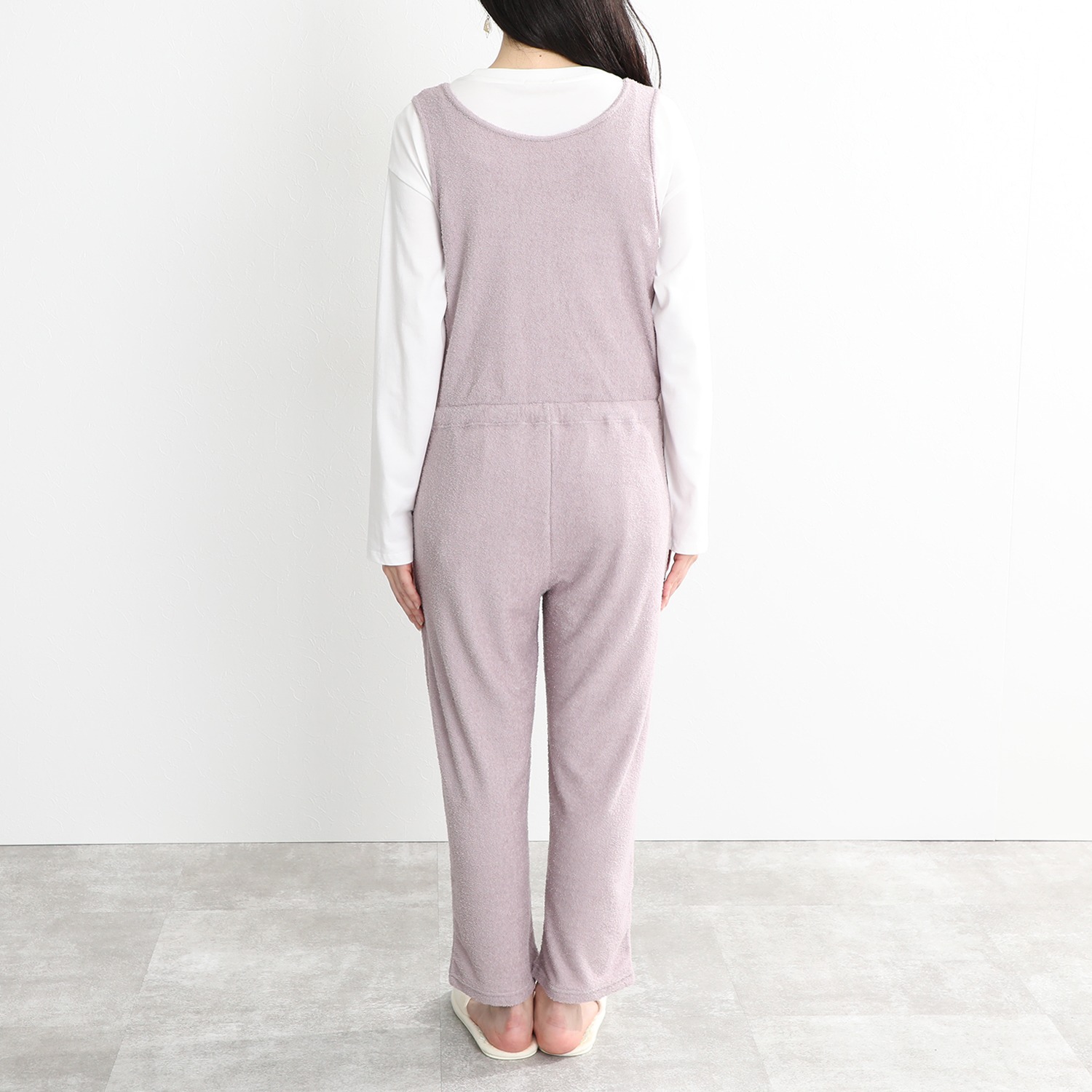 ソデス オールシーズン対応！ 両面ニットパイル ノースリーブ オールインワン