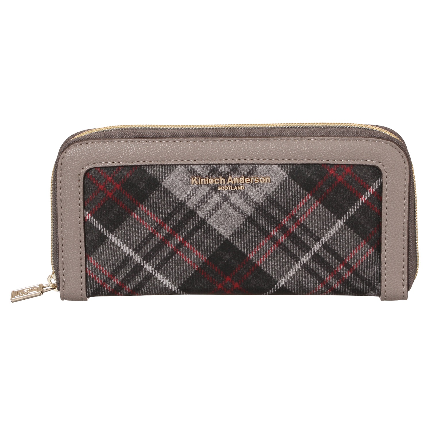 キンロックアンダーソン タータンチェック ラウンドファスナー ウォレット