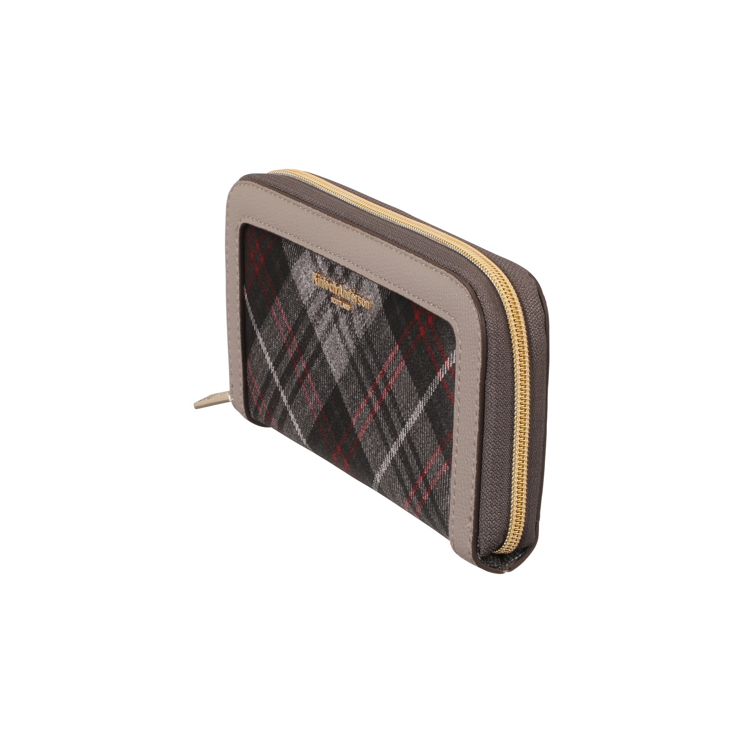 キンロックアンダーソン タータンチェック ラウンドファスナー ウォレット