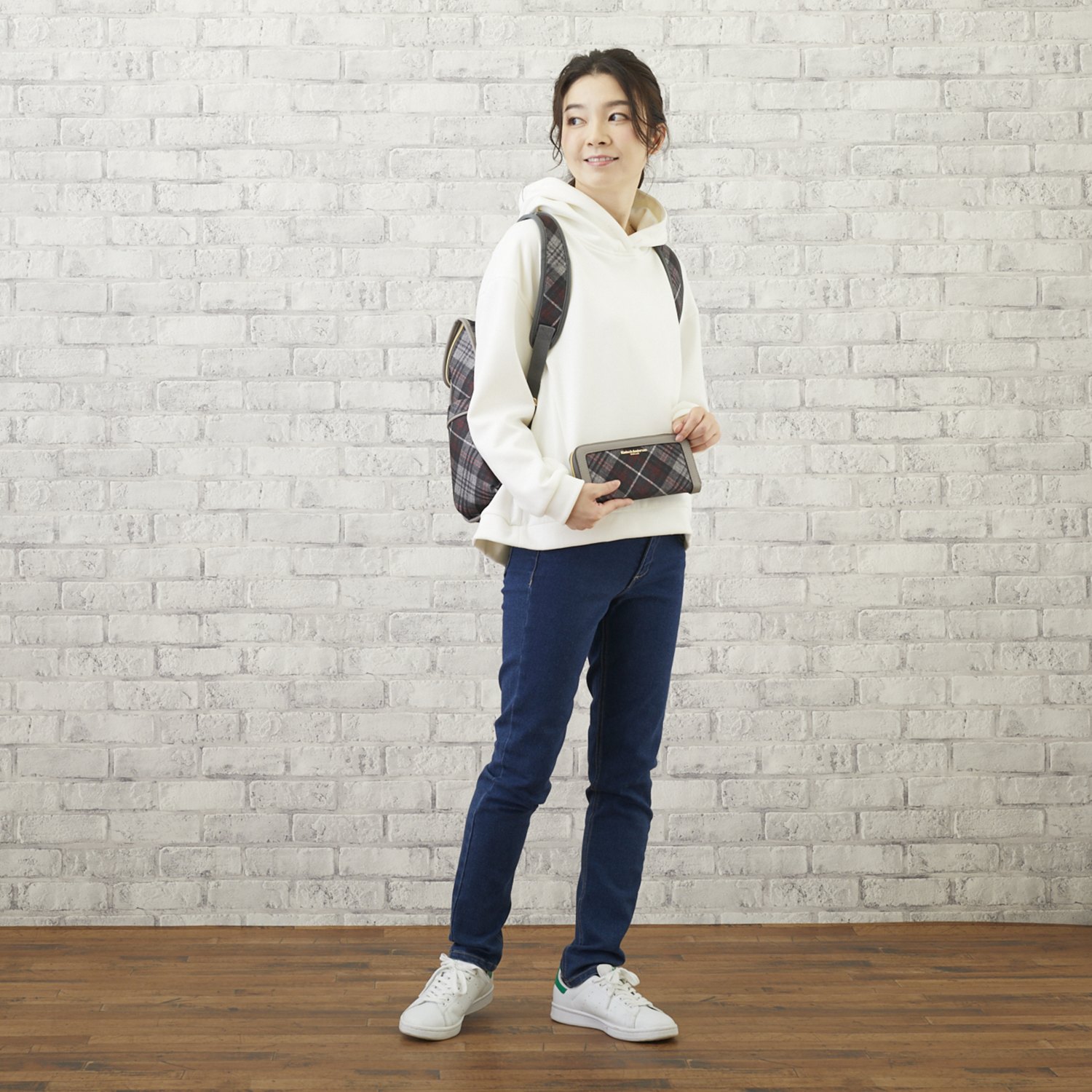 キンロックアンダーソン タータンチェック ラウンドファスナー ウォレット