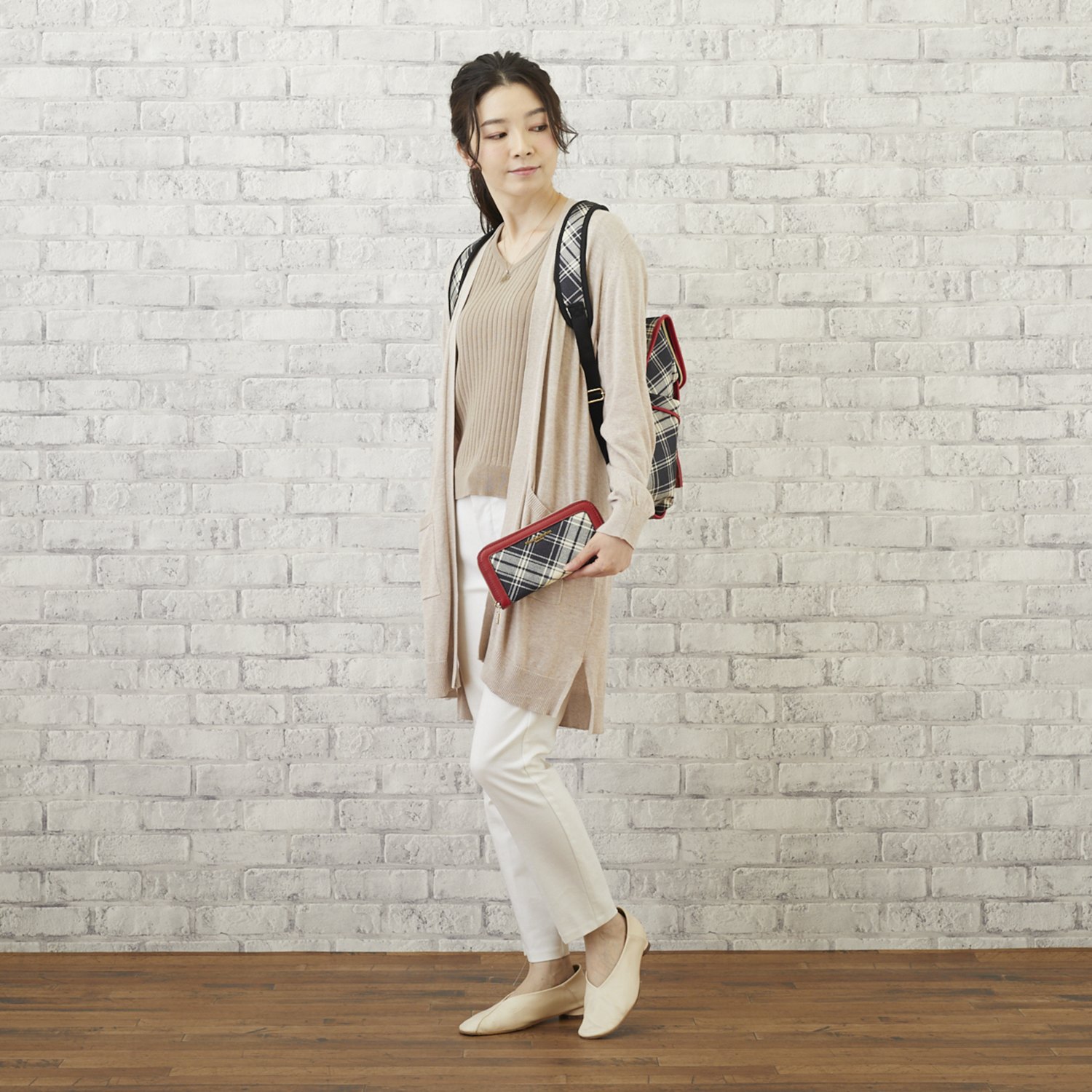 キンロックアンダーソン タータンチェック ラウンドファスナー ウォレット