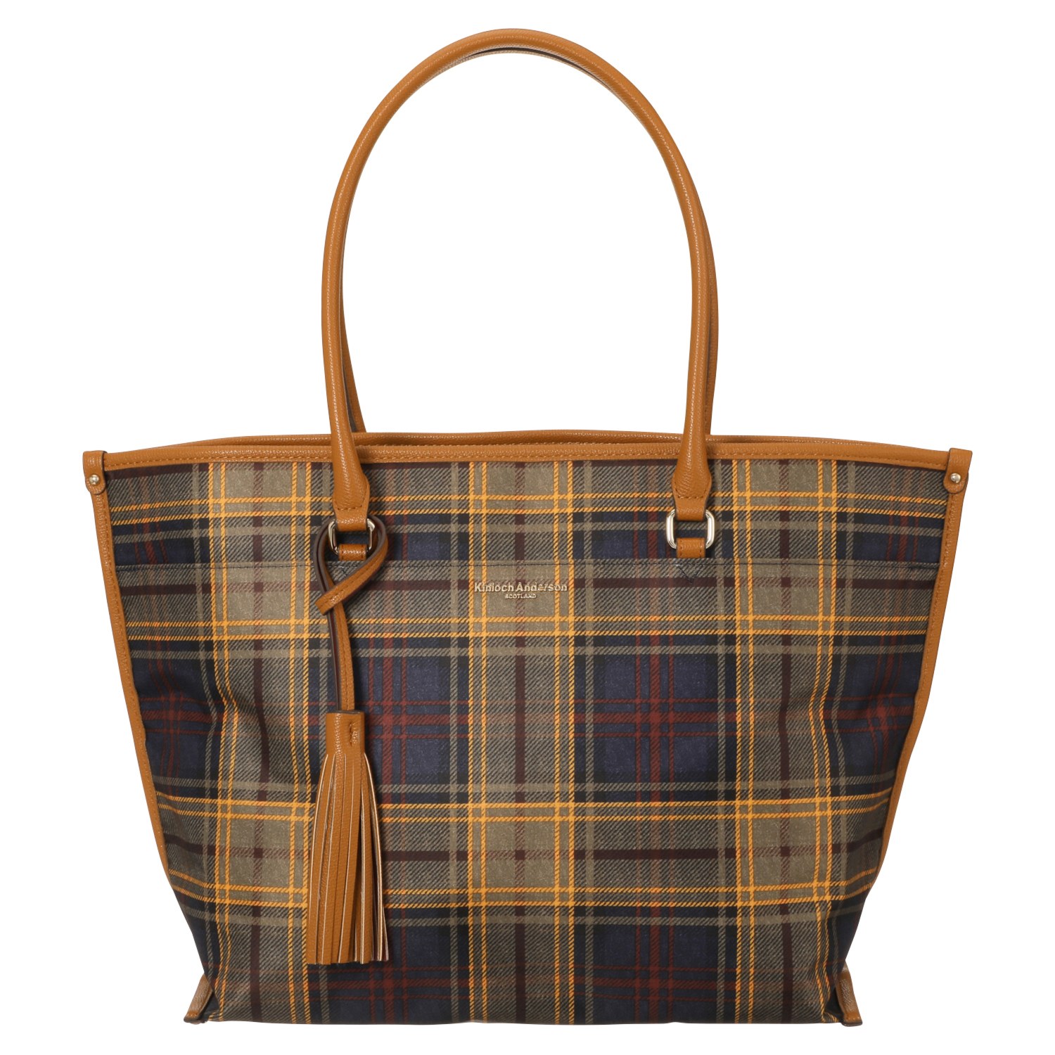 キンロックアンダーソン タッセルチャーム付 タータンチェック トートバッグ