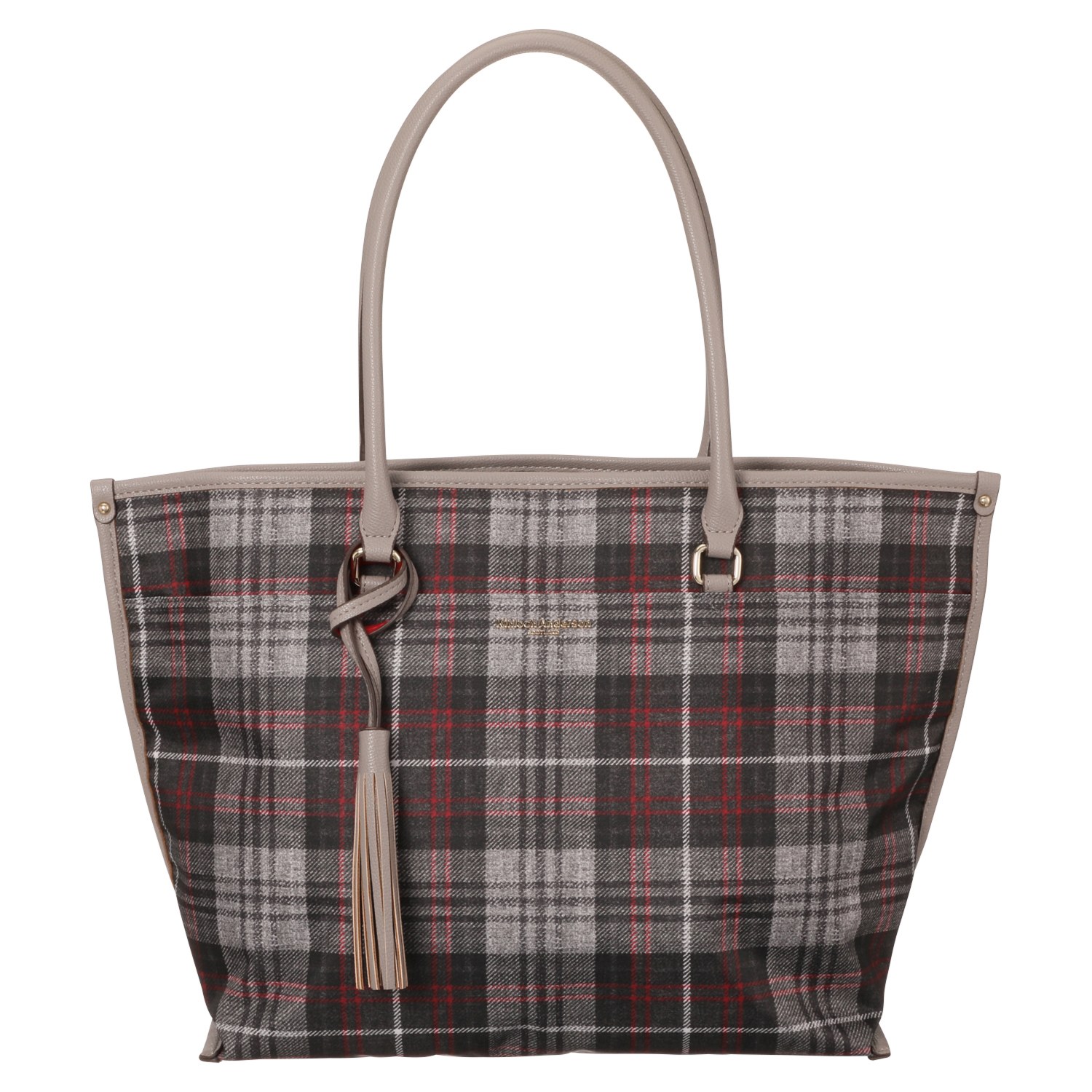 キンロックアンダーソン タッセルチャーム付 タータンチェック トートバッグ