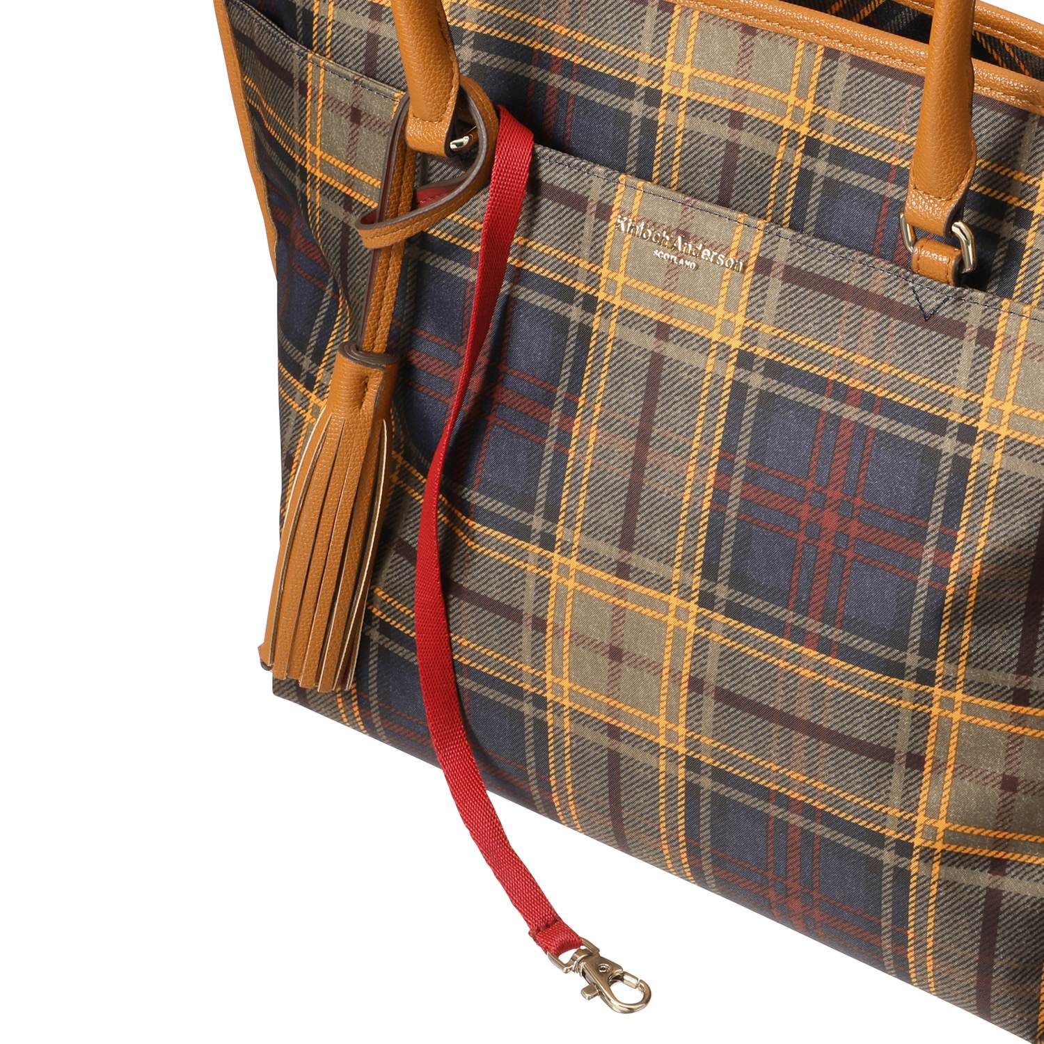 キンロックアンダーソン タッセルチャーム付 タータンチェック トートバッグ