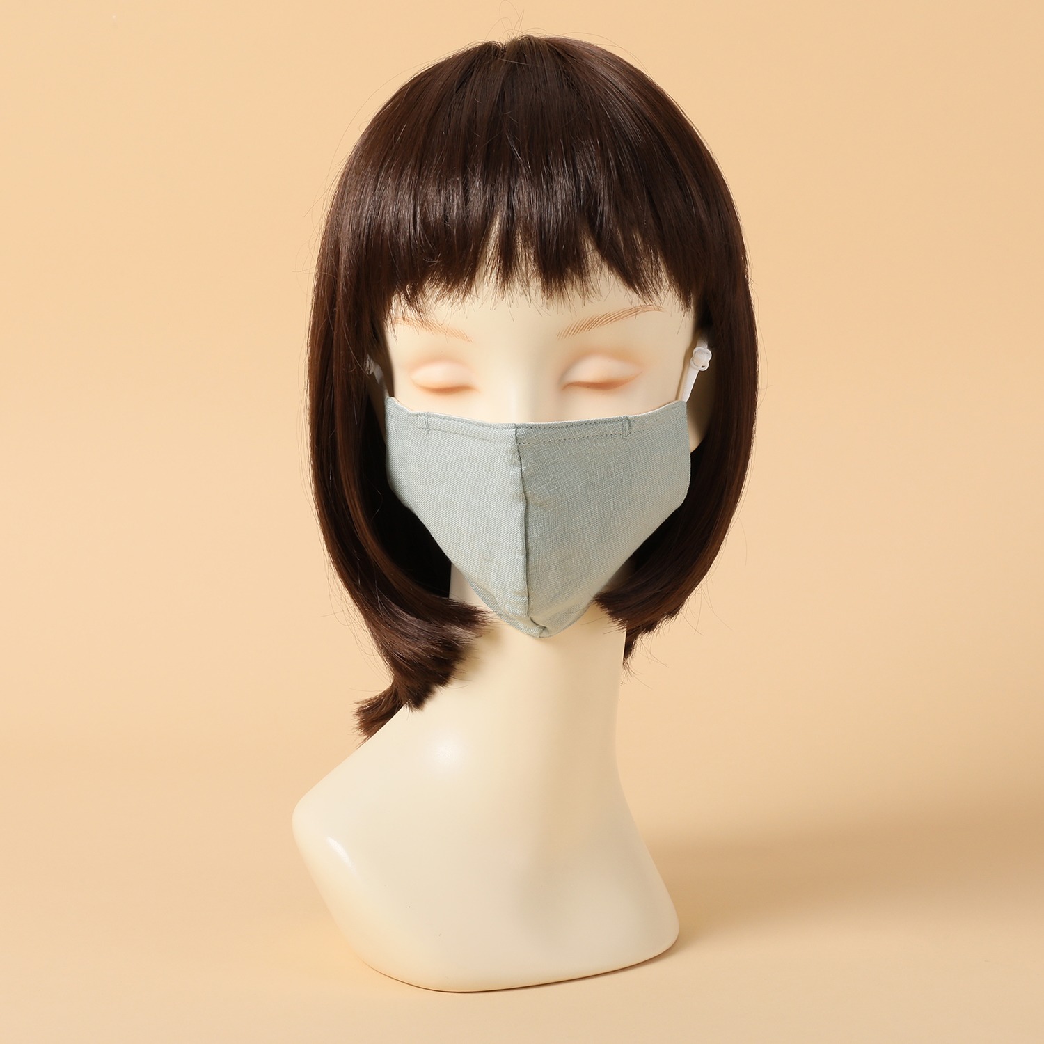 ココ・カラ 麻無地 ファブリックケアマスク ２枚セット