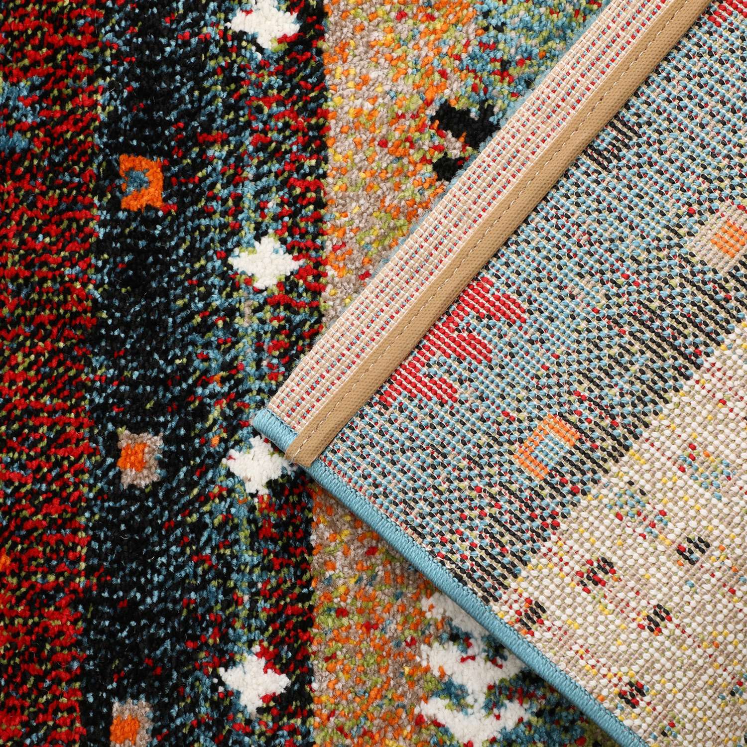 ＜６０×９０ｃｍ＞トルコ製 ギャベ柄 ウィルトンカーペット 