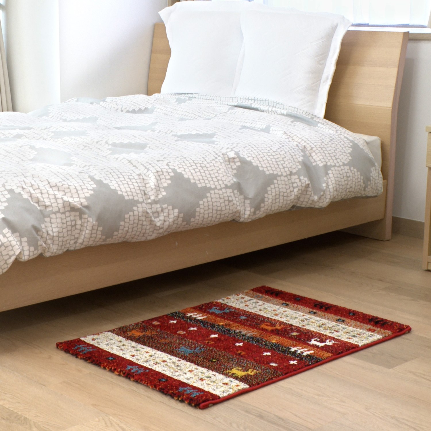 ＜６０×９０ｃｍ＞トルコ製 ギャベ柄 ウィルトンカーペット 