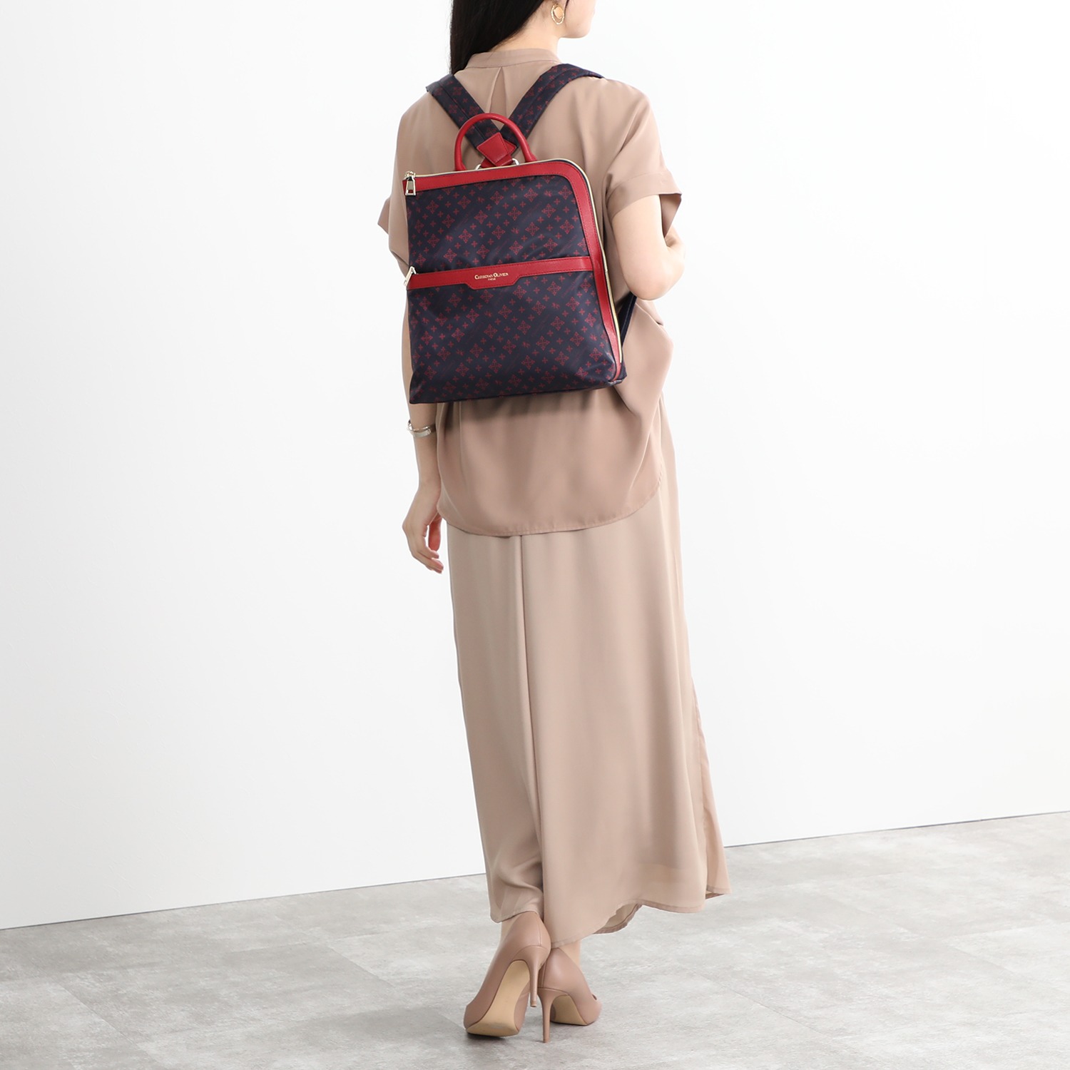 クリスチャン　オリビエ はっ水 モノグラムプリント タウンリュック