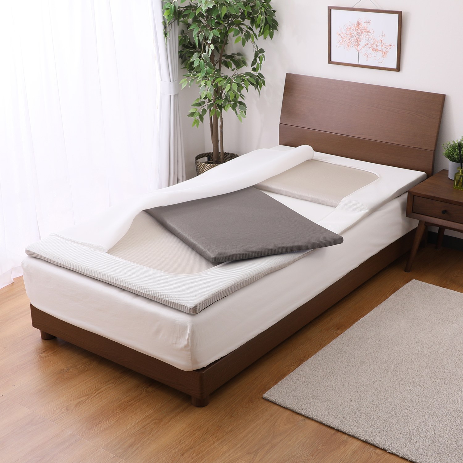 ＜シングル＞重ねて敷いて 理想の寝姿勢をサポート！ ブルーエアーラッセル ボディバランスマット