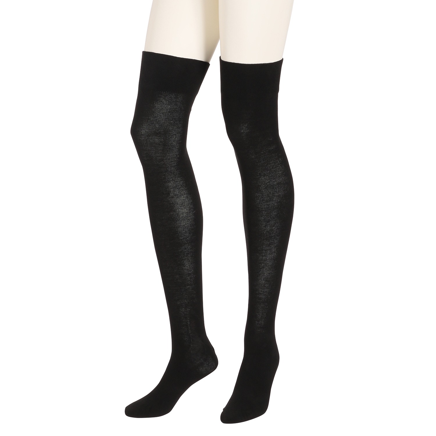 メディカルステイフィット １４０デニール 綿混 ひざ上丈ソックス 同色２足セット