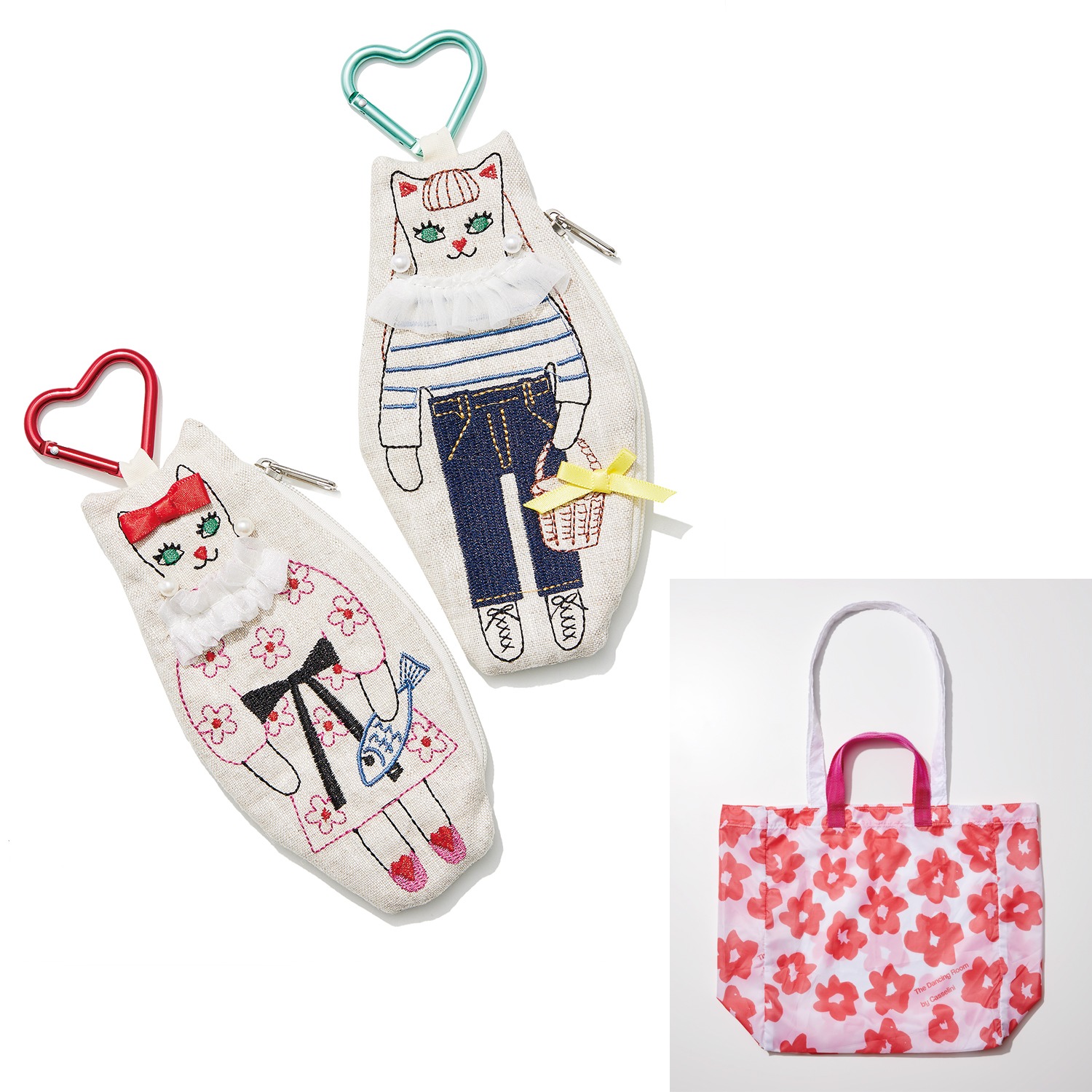 ザ ダンシング ルーム バイ キャセリーニ キャットデザイン ミニポーチ付 エコバッグ 靴 バッグ 小物 インナー バッグ その他 ザ ダンシングルームバイキャセリーニ 通販 テレビショッピングのショップチャンネル