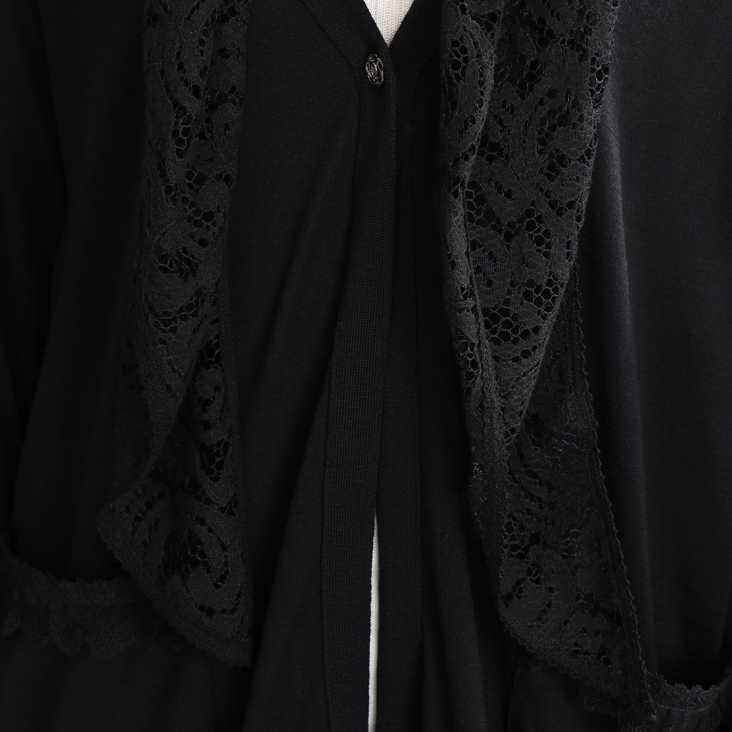 エウラーカ ウォッシャブルシルク レースアクセント カーディガン