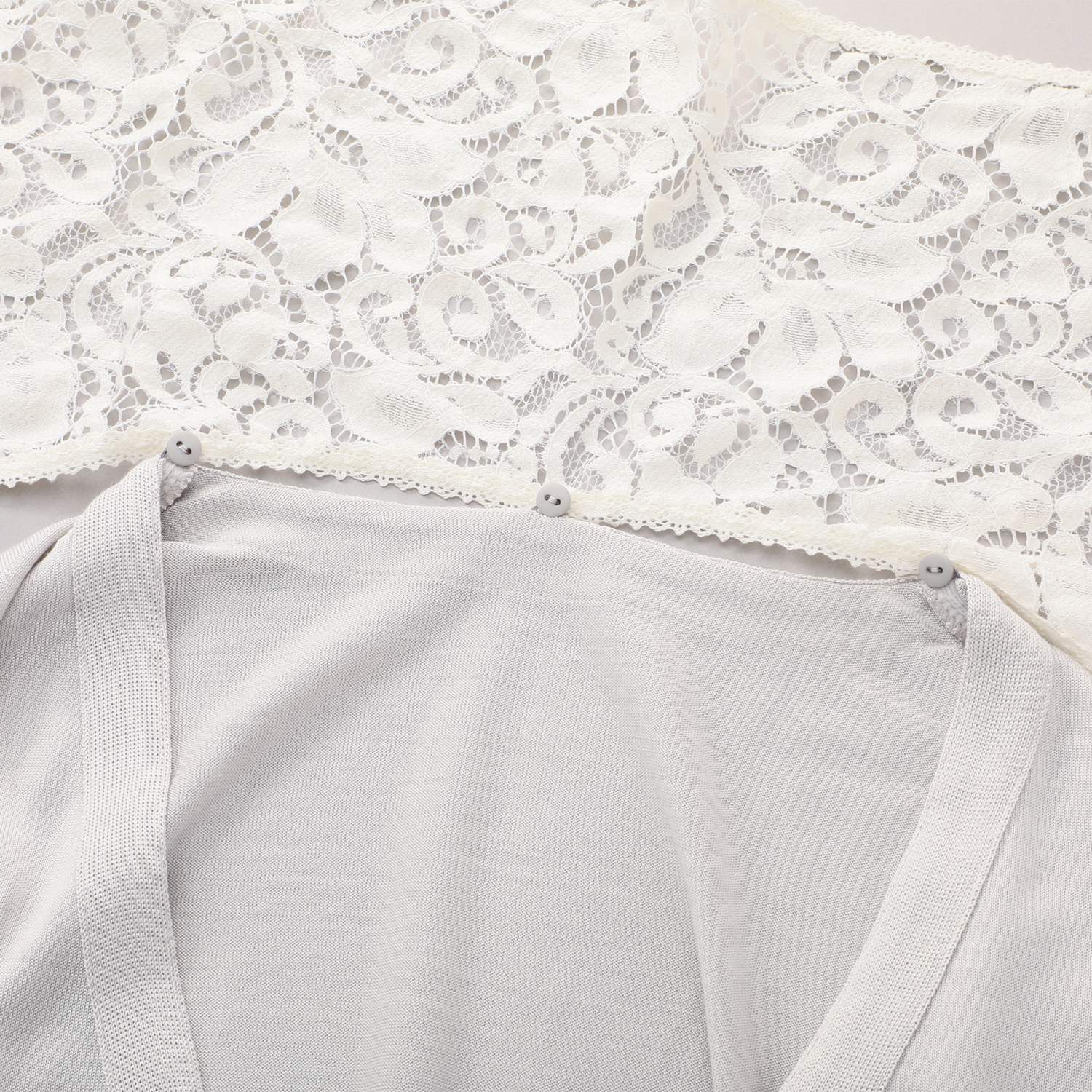 エウラーカ ウォッシャブルシルク レースアクセント カーディガン